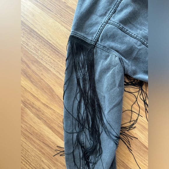 Flared jean jacket, black - Picture 7 of 8